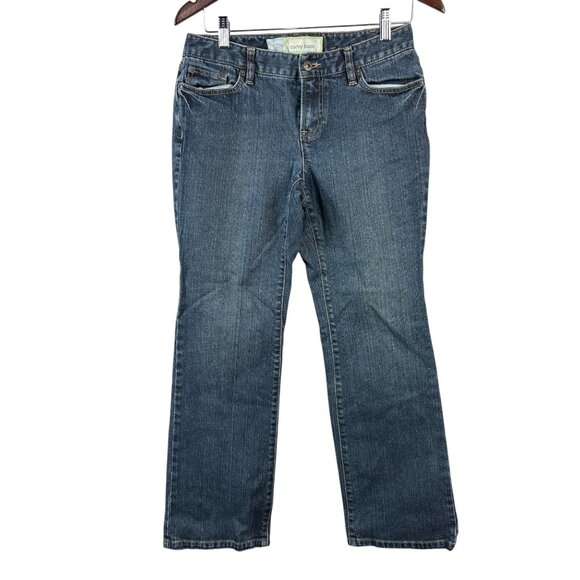 Ann Taylor Loft Jeans Womens 6P Blue Denim Pants Low Rise Curvy Boot Cut - Picture 1 of 7